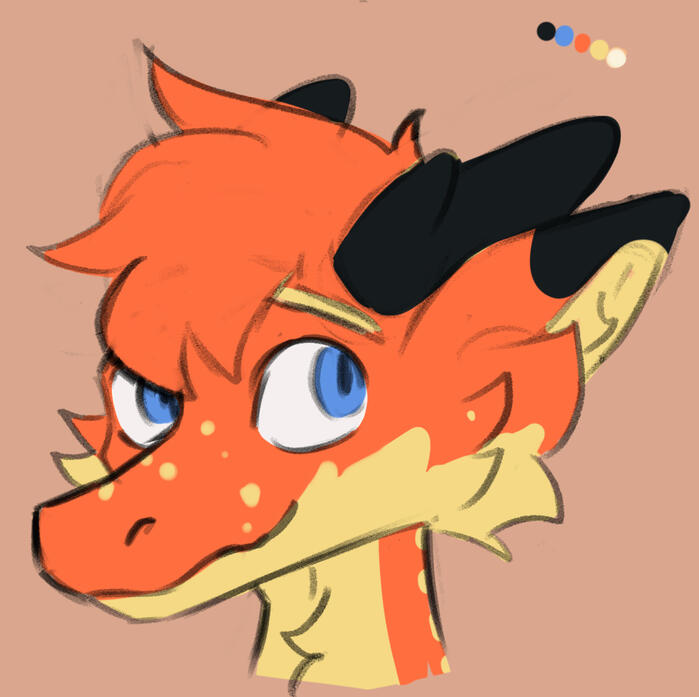 Kojira head color concept 1. Began figuring out colors here.